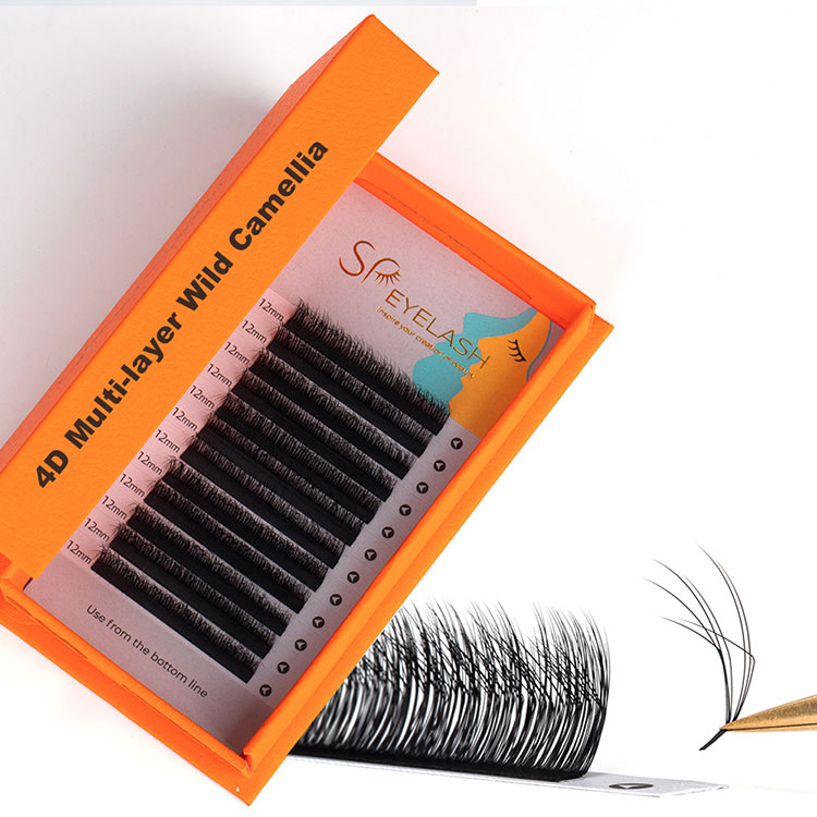 Daugiasluoksnis 4D pūkuotas „Camellia Wispy Lashes“ pratęsimas